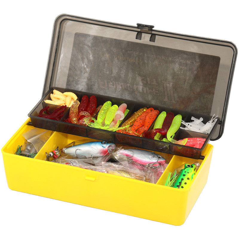 304pcs/set Fishing Tackle Box Hard Soft Fishing Baits Accessories
