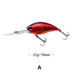 70mm 22g Crankbait Long Lip Fishing Lure Floating Bionic Wobbler Crank Bait Artificial Lure Hard Bait 3D Eyes Minnow Bass Bait