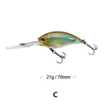 70mm 22g Crankbait Long Lip Fishing Lure Floating Bionic Wobbler Crank Bait Artificial Lure Hard Bait 3D Eyes Minnow Bass Bait