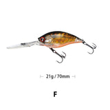 70mm 22g Crankbait Long Lip Fishing Lure Floating Bionic Wobbler Crank Bait Artificial Lure Hard Bait 3D Eyes Minnow Bass Bait