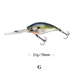 70mm 22g Crankbait Long Lip Fishing Lure Floating Bionic Wobbler Crank Bait Artificial Lure Hard Bait 3D Eyes Minnow Bass Bait